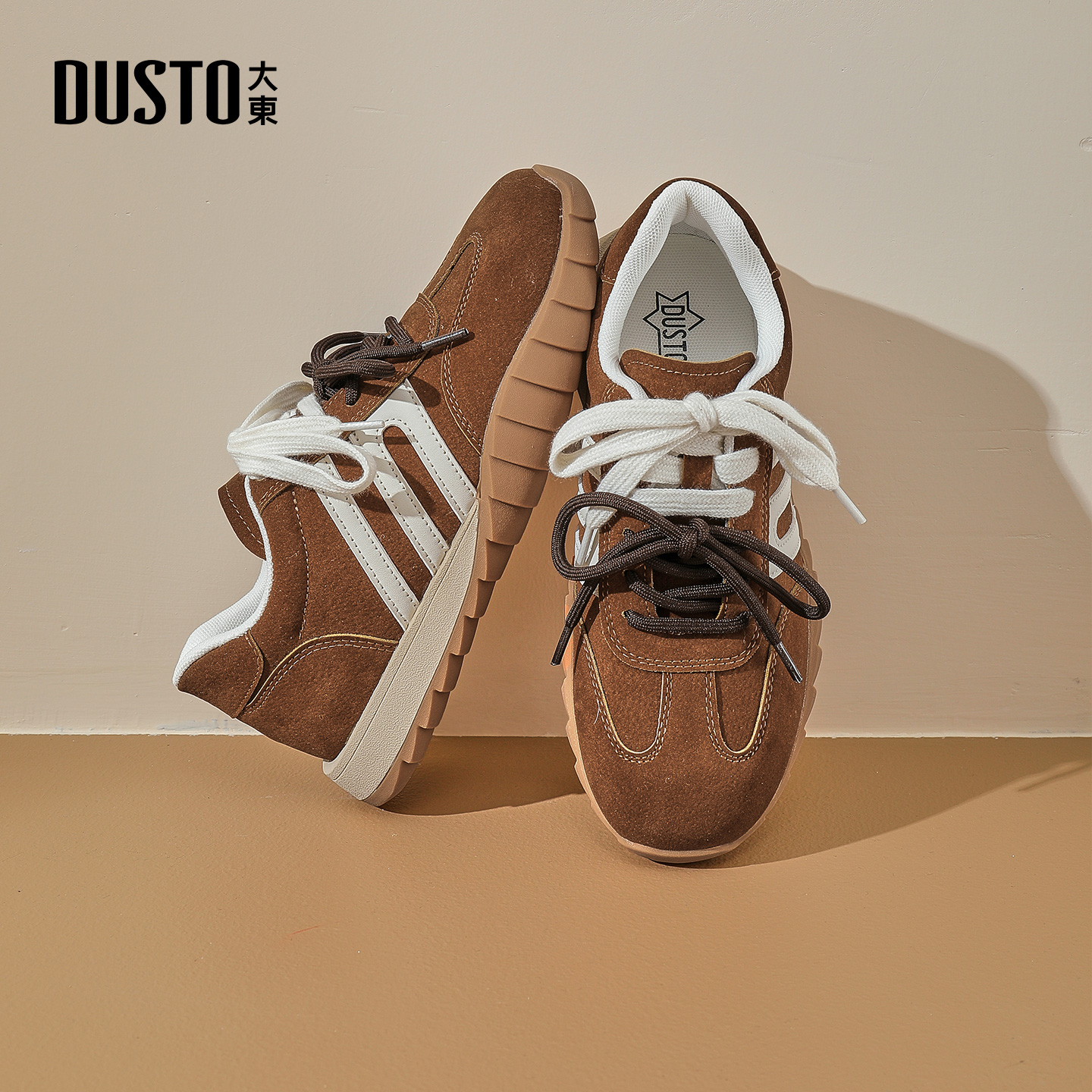 大东dd厚底德训鞋女2025新款女鞋秋季登山鞋复古百搭休闲运动鞋子