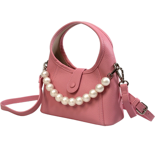 DUSTO甜美包包女包夏季新款气质珠串手提小号斜挎单肩包0050