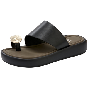 大东居家拖鞋女鞋2024夏季新款时尚休闲平底中跟圆头套趾X2018