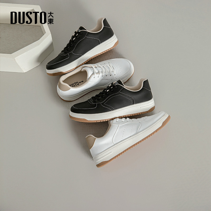 大东板鞋男鞋2025秋季新款休闲平底中跟系带透气Q0116