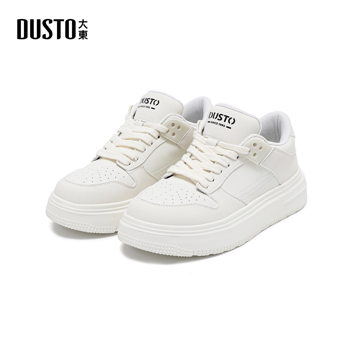 大东S板鞋2026年春季男鞋新款平底中跟圆头系带材质拼贴2000A