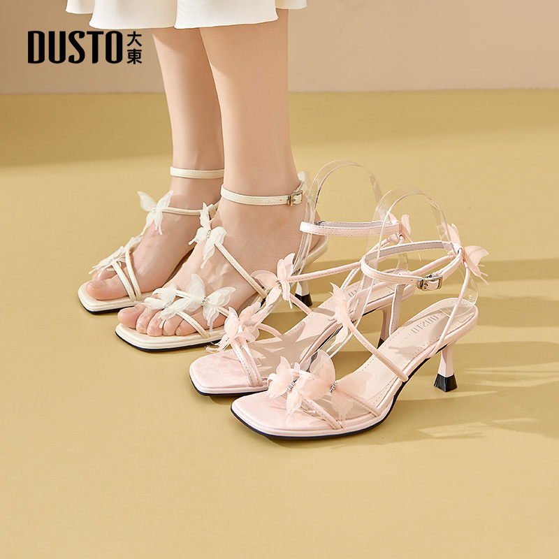 大东时尚凉鞋女鞋夏外穿爆款2025新款蝴蝶仙女鞋配裙子高跟鞋0616