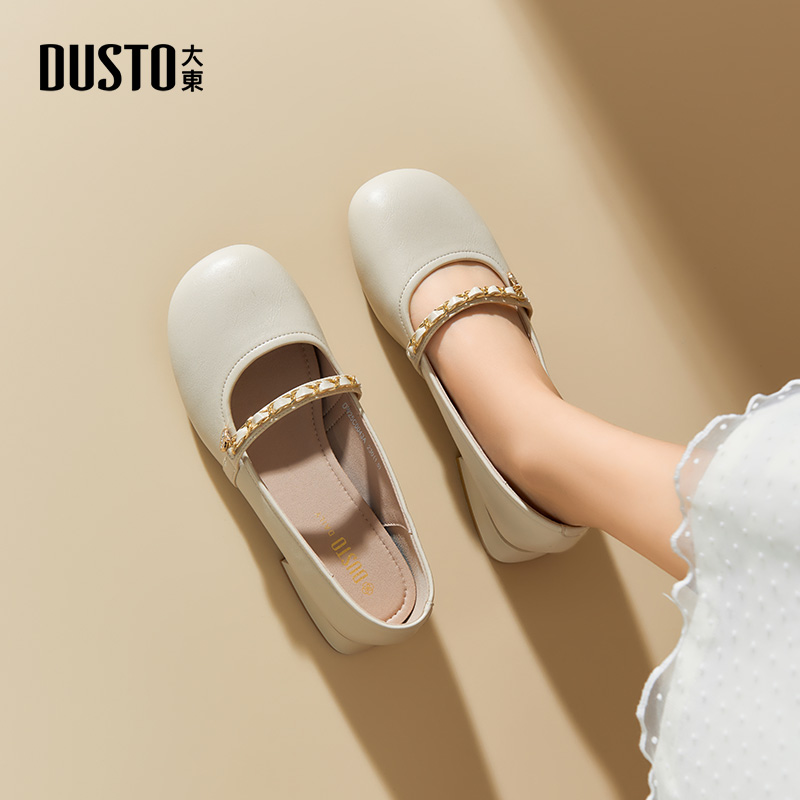 大东dd浅口玛丽珍女鞋2025新款法式晚晚鞋低跟气质小皮鞋配裙单鞋