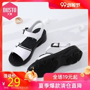 Cửa hàng hàng đầu Dadong 2019 mùa hè mới thoải mái giữa dốc với dây nịt khóa Velcro sandal nữ DW19X5033A - Sandal