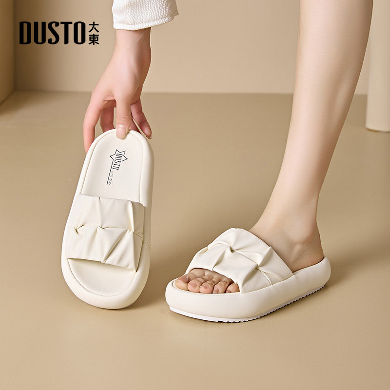 大东运动拖鞋女鞋2025夏季新款休闲风中跟平底舒适套脚凉拖1258,女鞋,一字拖,淘宝优惠券,粉丝福利购,淘宝优惠卷