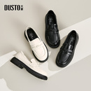 女2025秋季 女鞋 新款 学院风小皮鞋 一脚蹬粗跟单鞋 大东dd厚底乐福鞋