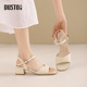 女鞋 大东dd高跟凉鞋 夏季 女士气质一字扣粗跟凉拖时尚 女款 2026新款