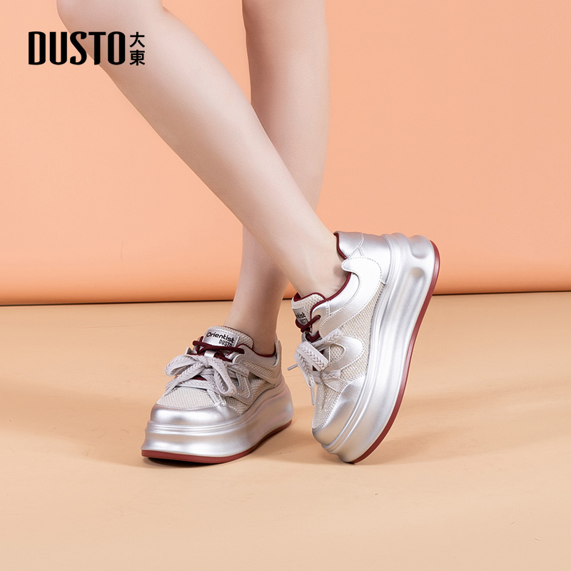 大东dd小白鞋女2025新款女鞋春秋季透气厚底老爹鞋运动鞋休闲板鞋