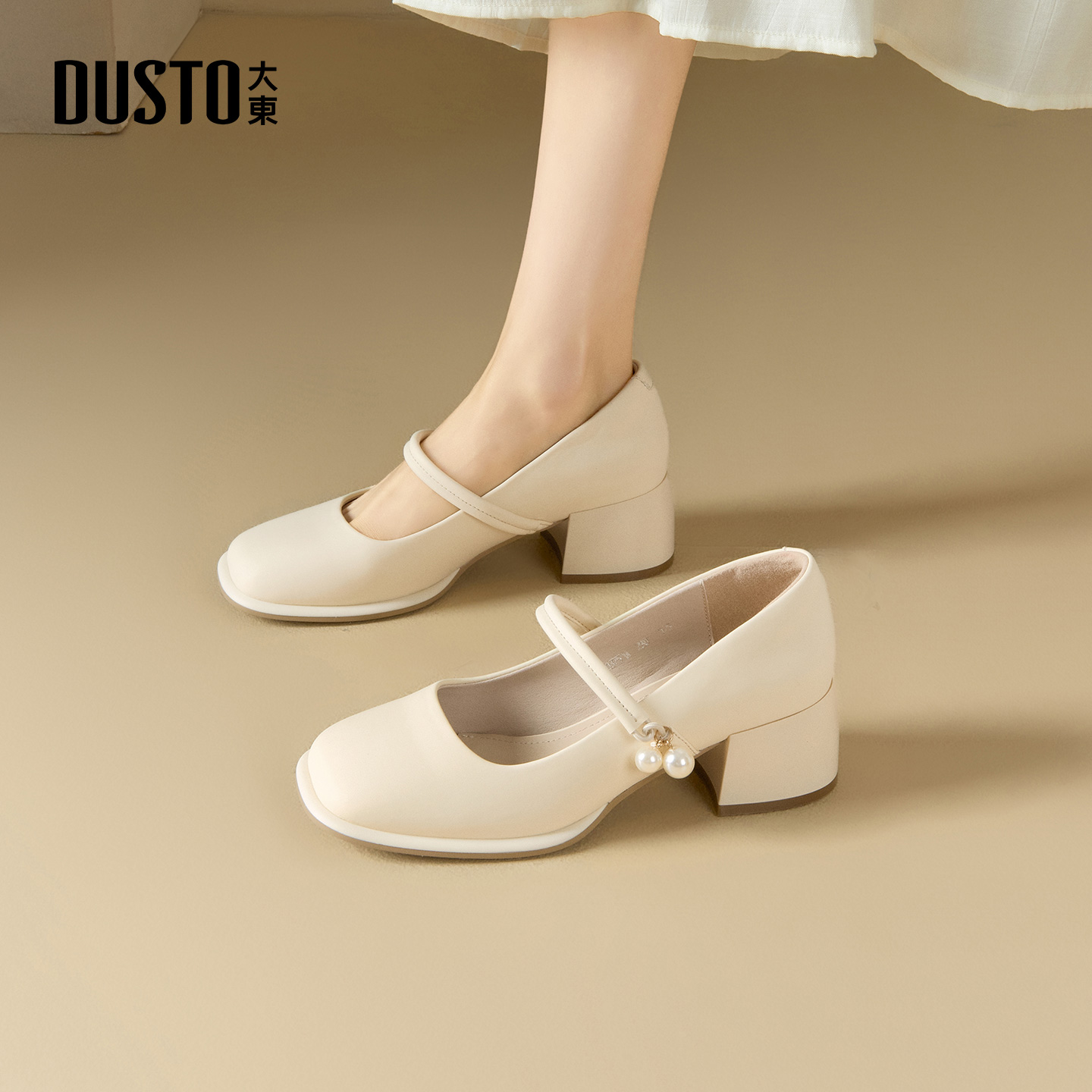 大东dd玛丽珍女鞋高跟鞋2026新款春季新中式配旗袍粗跟百搭单鞋女