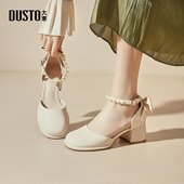 女鞋 玛丽珍鞋 2026新款 春季 大东法式 配裙子粗跟高跟单鞋 包头凉鞋