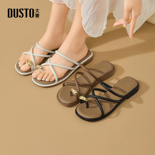 大东dd罗马凉鞋女2026新款女鞋夏季外穿平底凉鞋时尚百搭海边凉拖