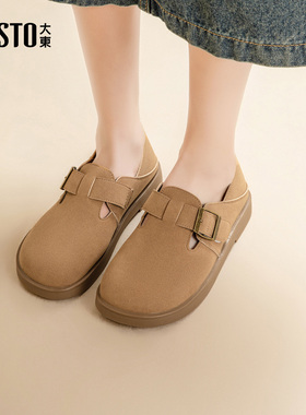 大东两穿勃肯鞋女鞋2025秋季新款休闲魔术贴圆头饰扣女式鞋子1213