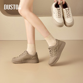 大东休闲运动女鞋 D3745 平底中跟系带圆头户外鞋 2025年冬季 新款