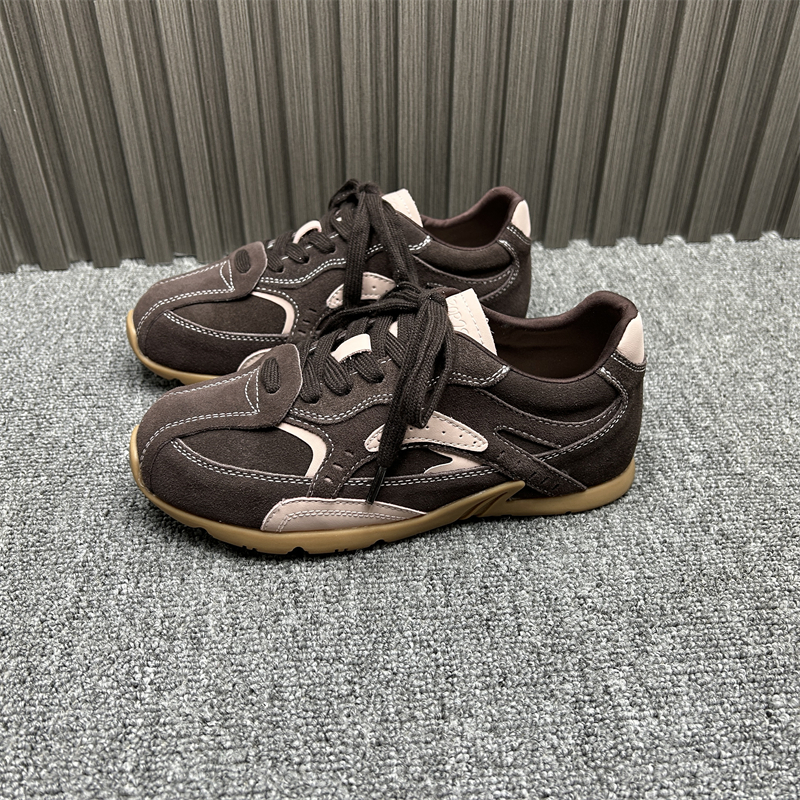 复古拼色德训鞋内增高阿甘板鞋