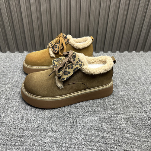 真皮加绒保暖棉鞋博肯鞋女