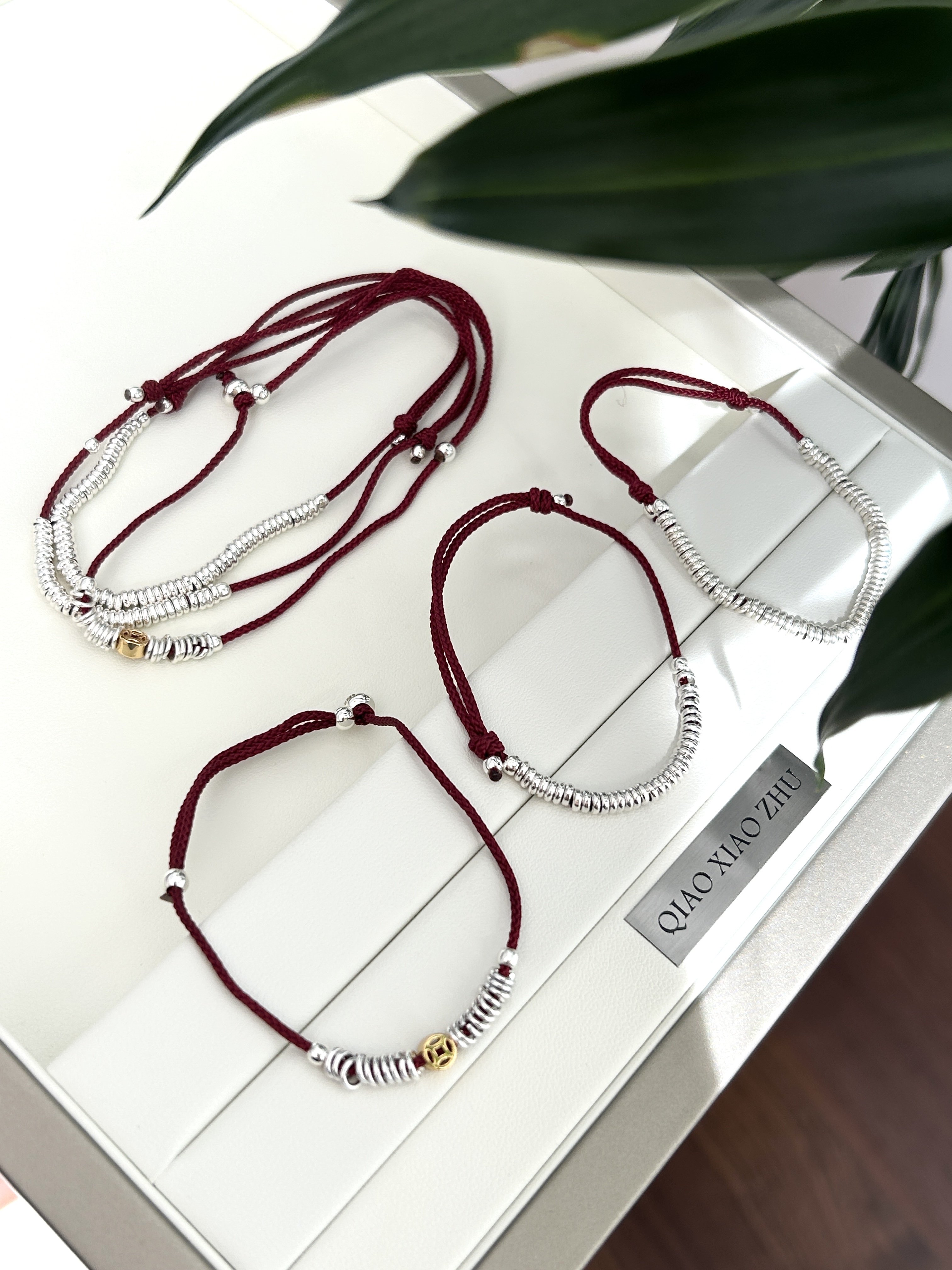 通体纯银珠子新中式国风手链