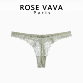 蕾丝透明情调透气丁字裤 女士超薄三角裤 VAVA性感内裤 ROSE