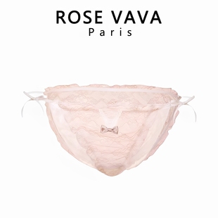 ROSE VAVA女蕾丝两边细绑带网纱两侧可解开性感纯欲风系带内裤