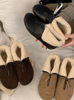 冬季加绒保暖两穿厚底雪地短靴女