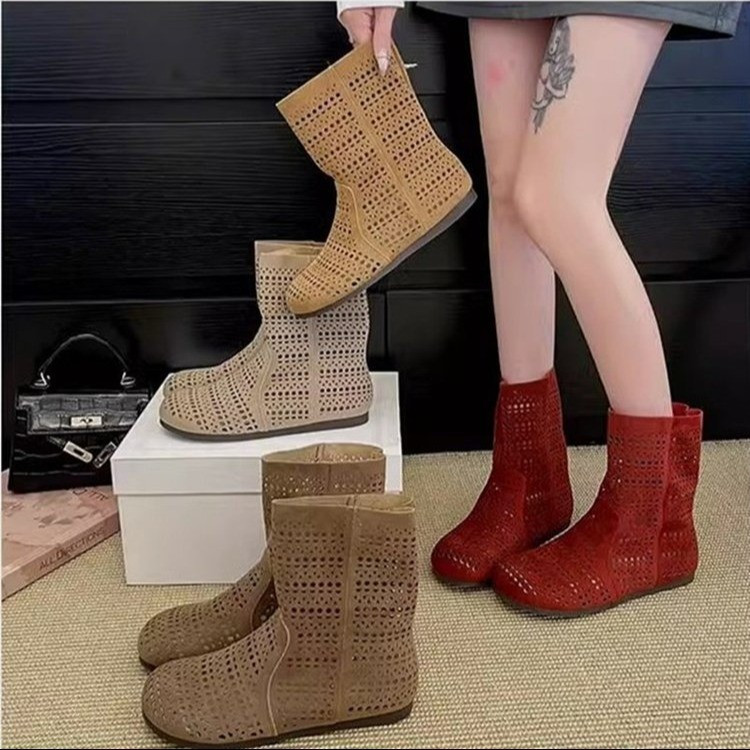 内增高马丁靴凉靴2025新款镂空短靴女春夏新款百搭透气显瘦凉靴
