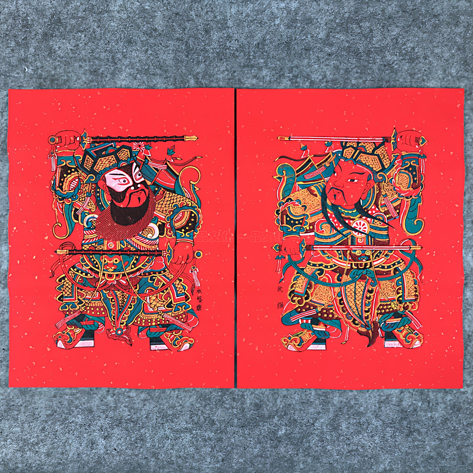 武强年画秦琼敬德手工拓印洒金红底宣纸传统门神木版年画收藏礼品,特色手工艺,年画,淘宝优惠券,粉丝福利购,淘宝优惠卷