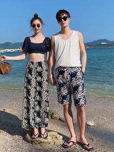 淑女范保守性感三件套海边沙滩泡温泉 2023新款 情侣泳衣女夏蜜月装