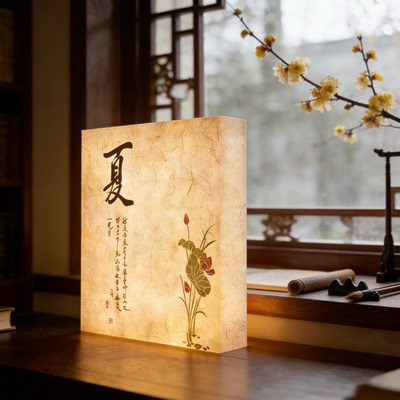 梅兰竹菊包厢发光门牌国风春夏秋冬创意新中式餐饮茶楼创意提示牌