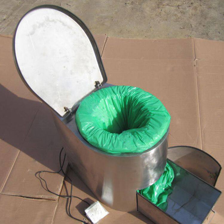 不锈钢座便器 无臭味外泄 打包式集便器 机械免水冲打包