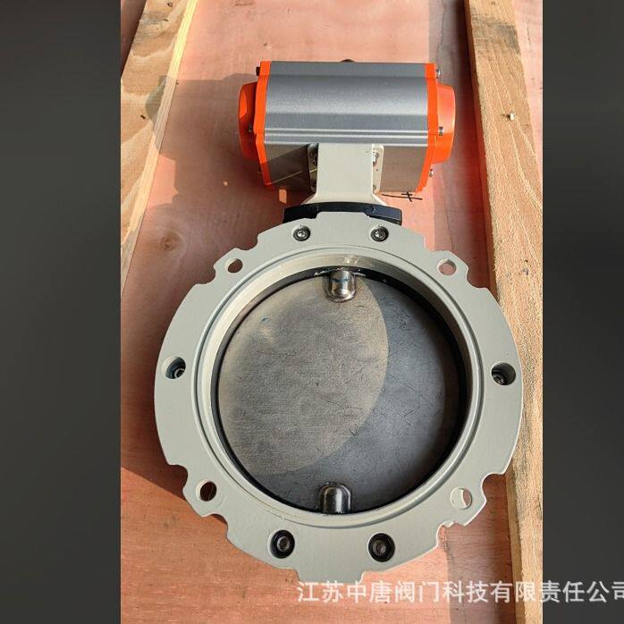 V2FS气动粉尘蝶阀 双作用气缸 不锈钢阀板 双法兰 水泥可用蝶阀