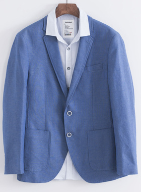 修身休闲西服男上衣单件2021春季薄款单西外套男BMSK