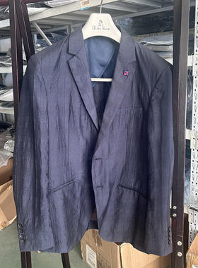 修身蓝色西装外套春秋男装西服薄