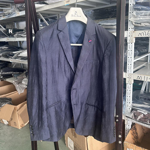 修身蓝色西装外套春秋男装西服薄