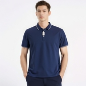 棉质短袖 蓝色汗衫 polo衫 T恤衫 商务休闲翻领夏装 品牌撤柜尾货男士