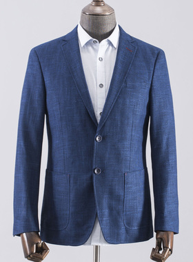 BMSK小西装男士外套春秋季蓝色轻熟风商务休闲宽松西服上衣潮男装