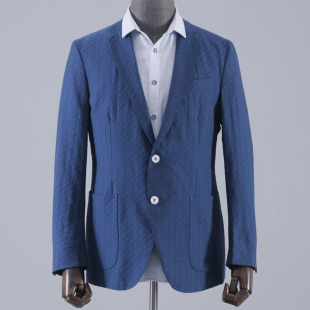 都市单西装 小西装 春秋季 单排扣开衩便服便西男装 薄款 BMSK提花时尚