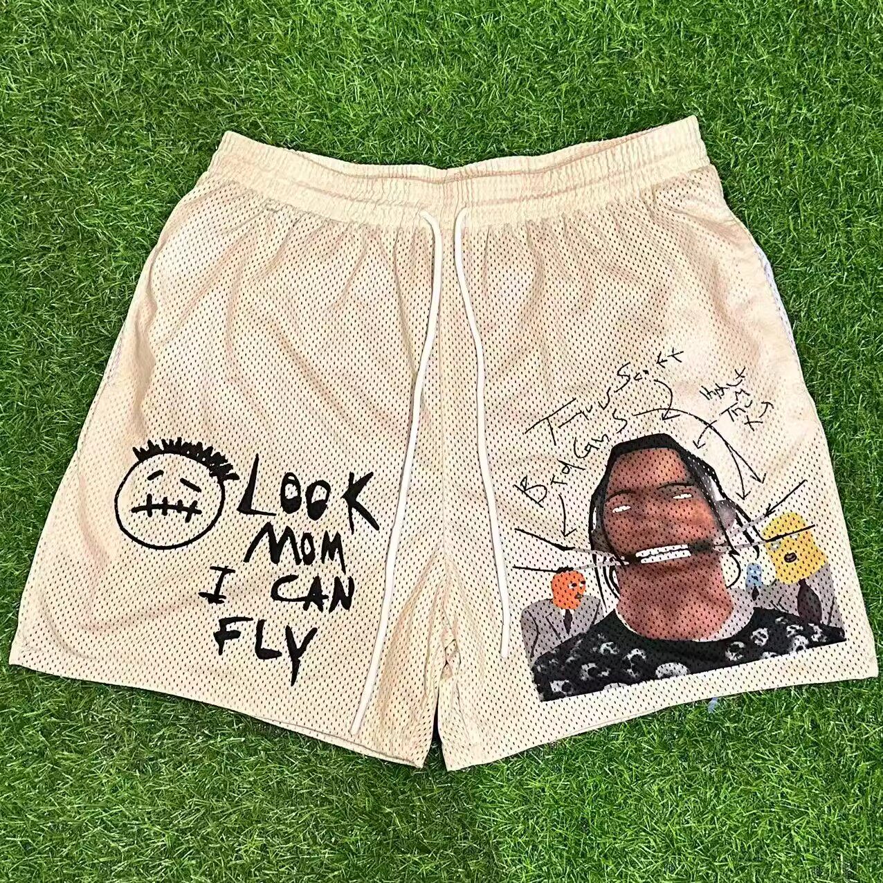 美式运动短裤男夏季潮牌篮球健身训练裤跑步休闲透气双层复古球裤