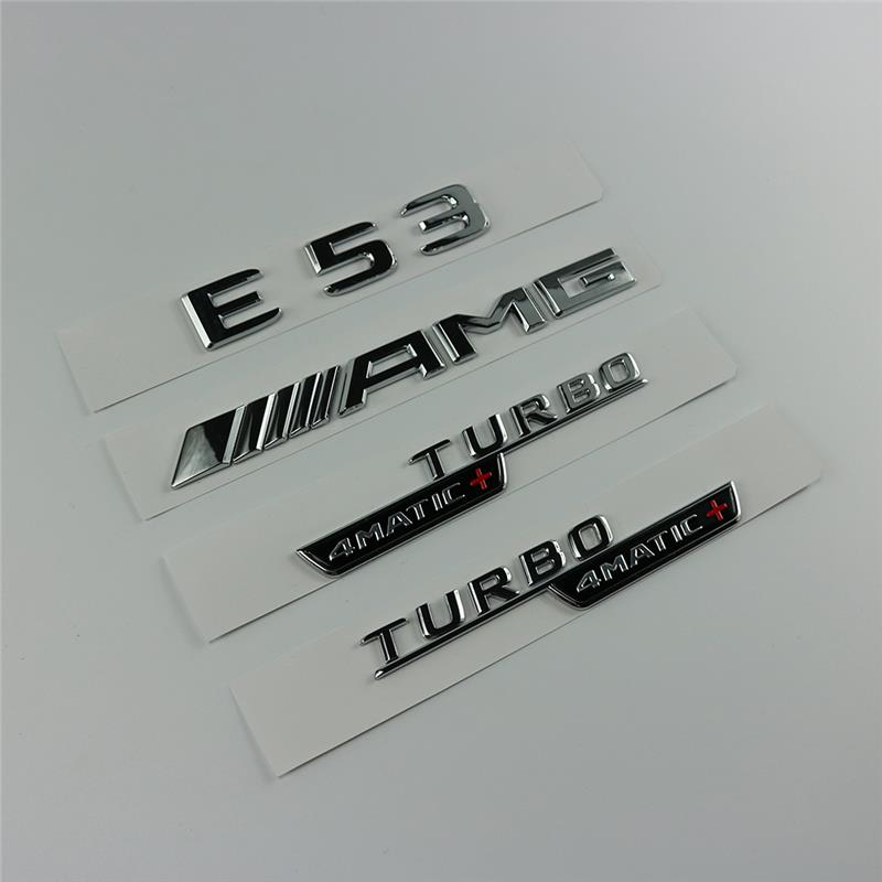 适用Benz车标AMG字E53标后E43尾标V8BITURBO4MATIC+奔驰E63侧标贴