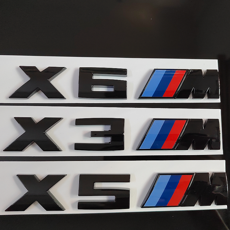 适用X6M原厂x3宝马m车标贴x5宝马X5M后车贴X3M尾标运动x6黑色标志