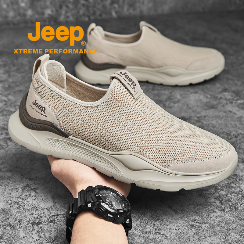 jeep懒人鞋男一脚蹬网面爸爸鞋潮