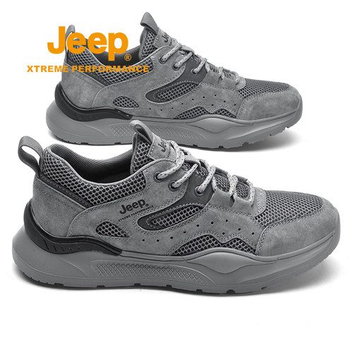 jeep秋冬网面登山鞋男爸爸休闲鞋