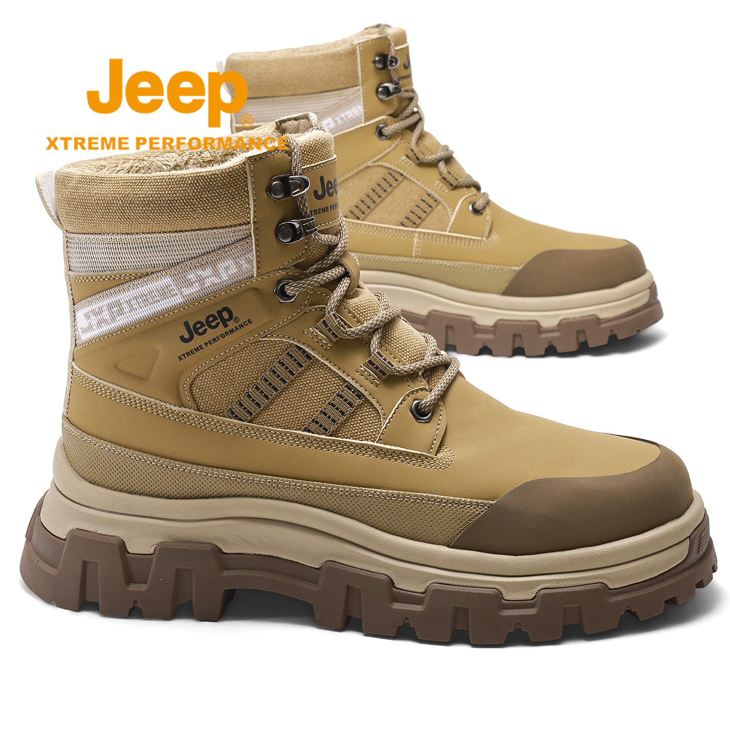 Jeep雪地靴男冬季户外加绒加厚保暖东北棉鞋防滑防水厚底马丁靴子,流行男鞋,时尚雪地靴,淘宝优惠券,粉丝福利购,淘宝优惠卷