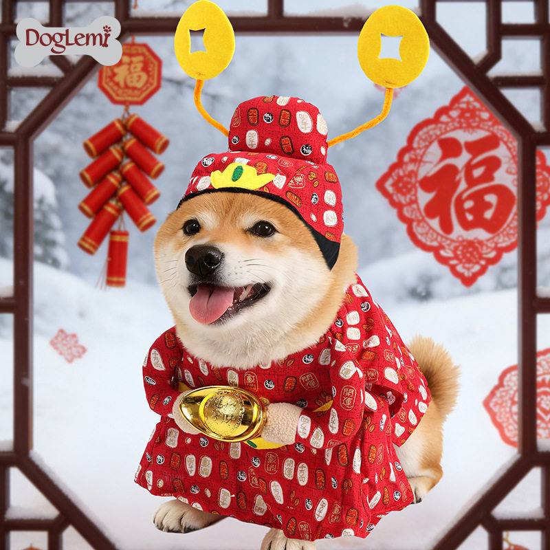 宠物猫狗春节小财神变身装扮服饰