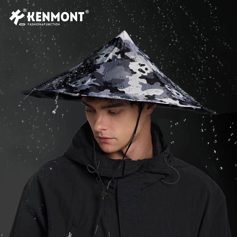 卡蒙晴雨两用黑胶防晒帽轻薄斗笠帽头戴式旅游可折叠伞帽户外遮阳