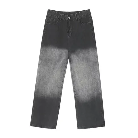 男国潮牛仔裤复古高街渐变新款微喇叭裤潮牌美式裤子秋季