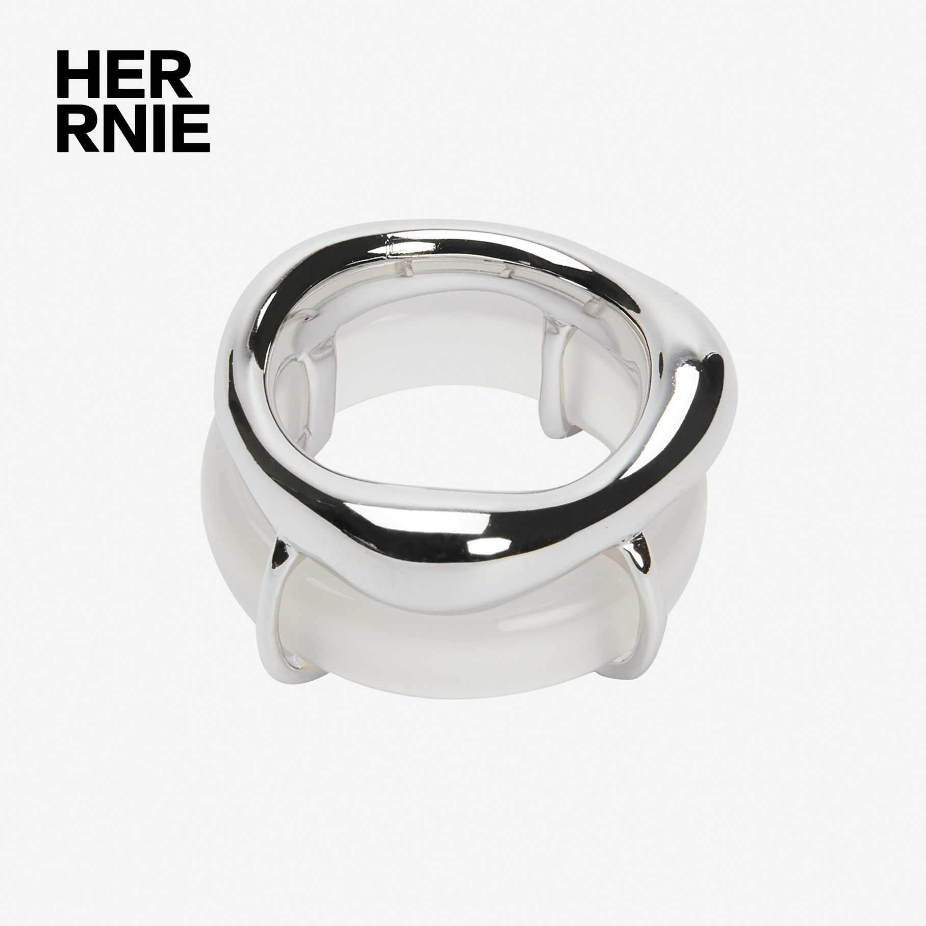 HEROINE Ruckus Ring natural agate silvery Bicyclic Ring Designer Niche jewelryin the Accessories/Fashion Jewelry, Ring/Ring  category - from Buy2taobao.com to provide professional Taobao agent buy service