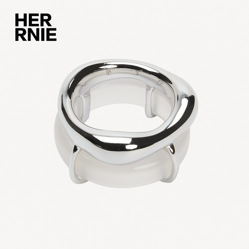 HEROINE天然玛瑙双环戒指设计师品牌