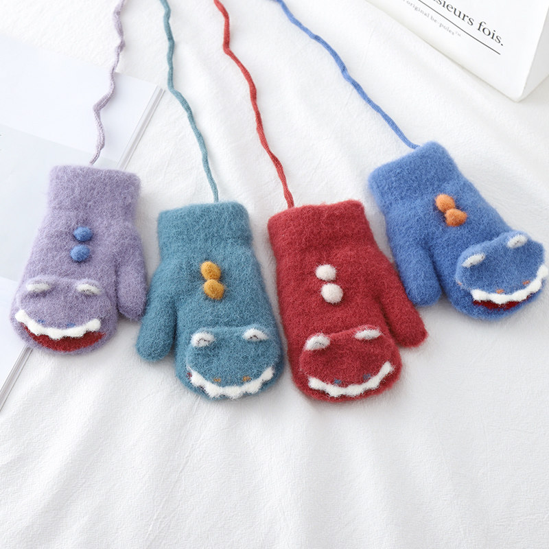 冬季儿童女童可爱加绒保暖手套