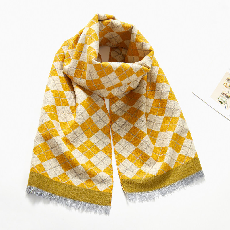 ins韩国儿童围巾秋冬保暖双面仿百搭格子潮女宝宝洋气围脖披肩冬