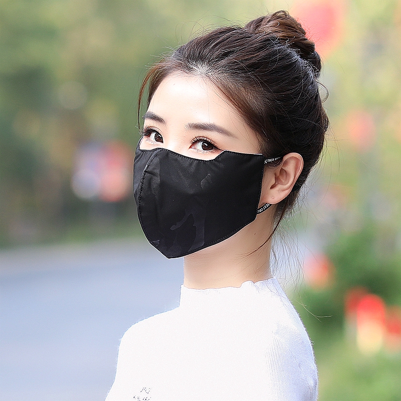 冬天防风防寒防尘防雾霾口罩透气男女保暖双层纯棉布网红水洗黑色