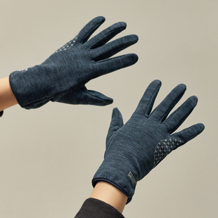 男士抓绒手套秋冬季薄款加绒户外骑行骑电瓶车防风防滑可触屏保暖